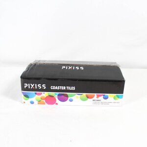 Set of 5 Unused Unglazed White Ceramic Coasters with Cork Backing 4x4 Inches